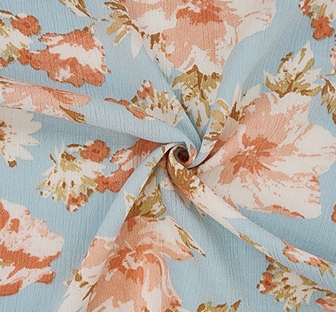 1 Yard Aqua Rayon Crinkle Fabric Lightweight Drapey Apparel Material 50/52" Width